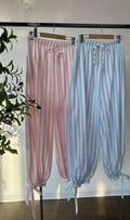 Stripes ankle pants With elastic wait